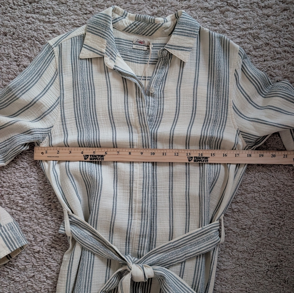 NWT Faherty Dream Cotton Iris Dress in Tidal Wave Dobby - Picture 5 of 10